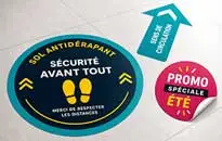 Autocollants pour sol certifiés